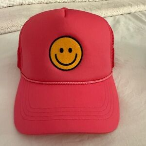 Pink Smiley Face Trucker Hat